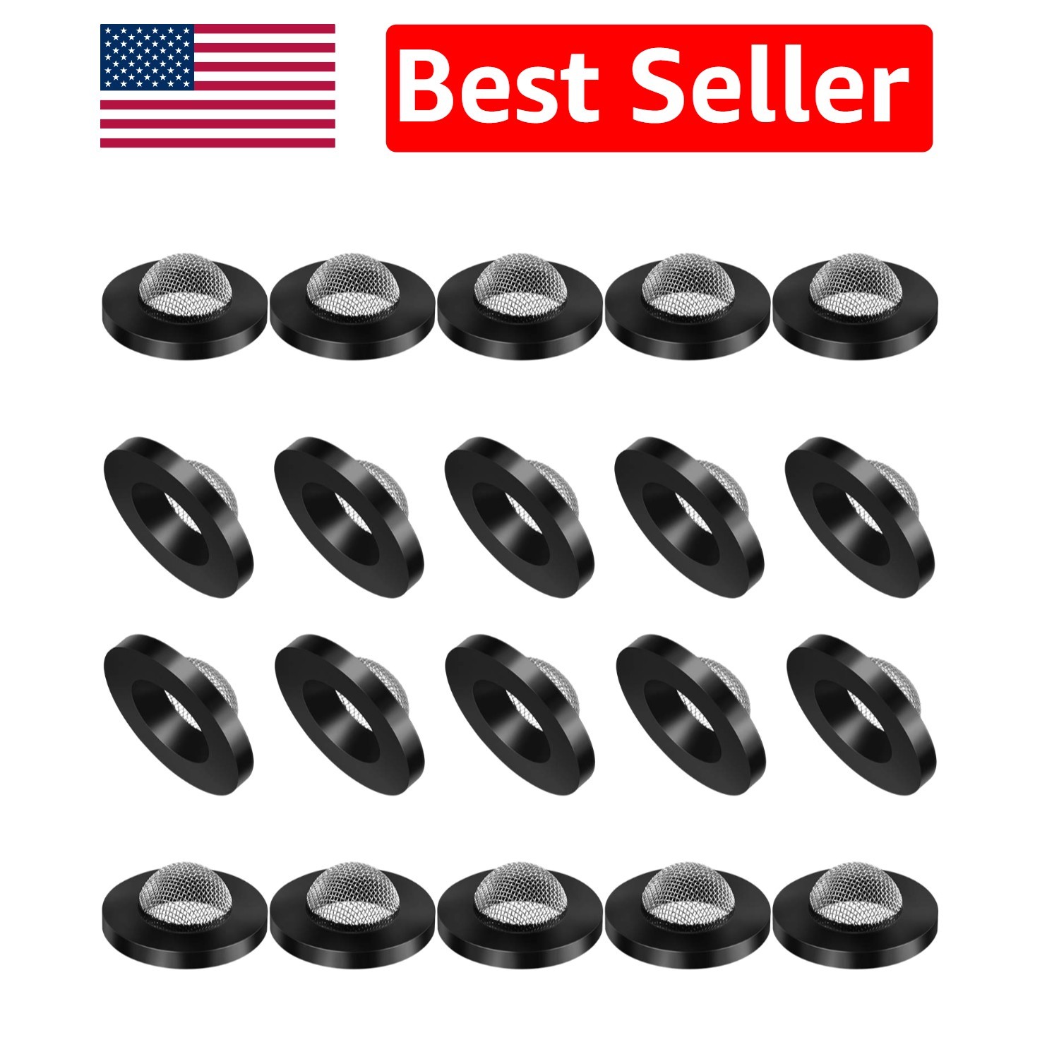 Durable 20-Piece Hose Washer Set with Screen Filter for 1″ Inlet Compatibility