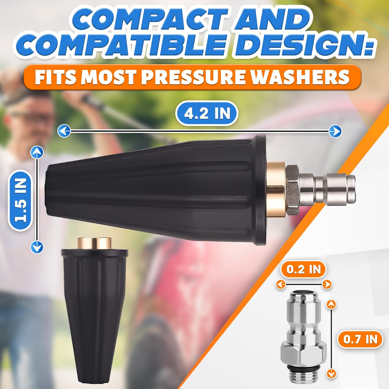 360° Turbo Nozzle 4000 PSI 4.0 GPM Quick Connect for Pressure Washer Wands