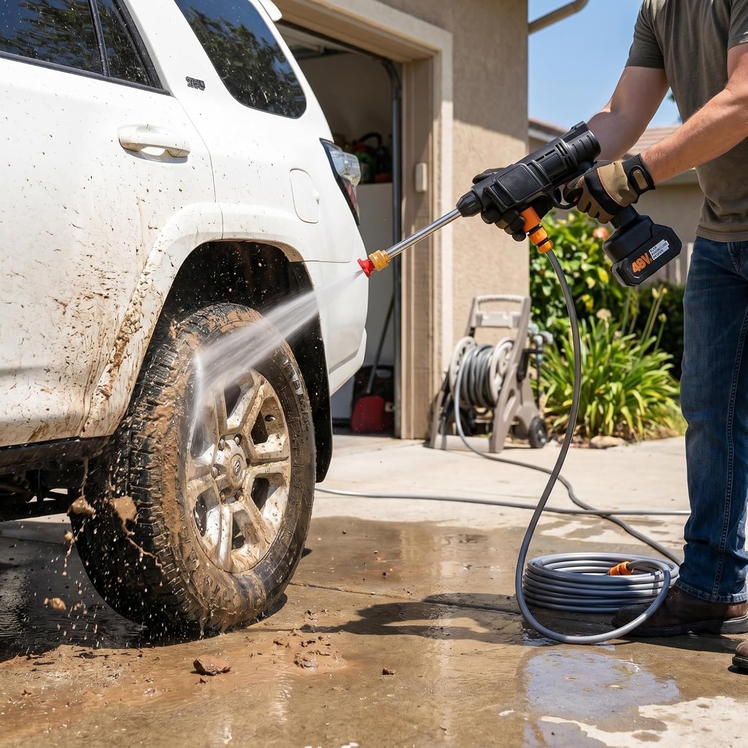 Cordless Pressure Washer Portable Handheld, for Cars, Bicycles (2 Battery) NEW