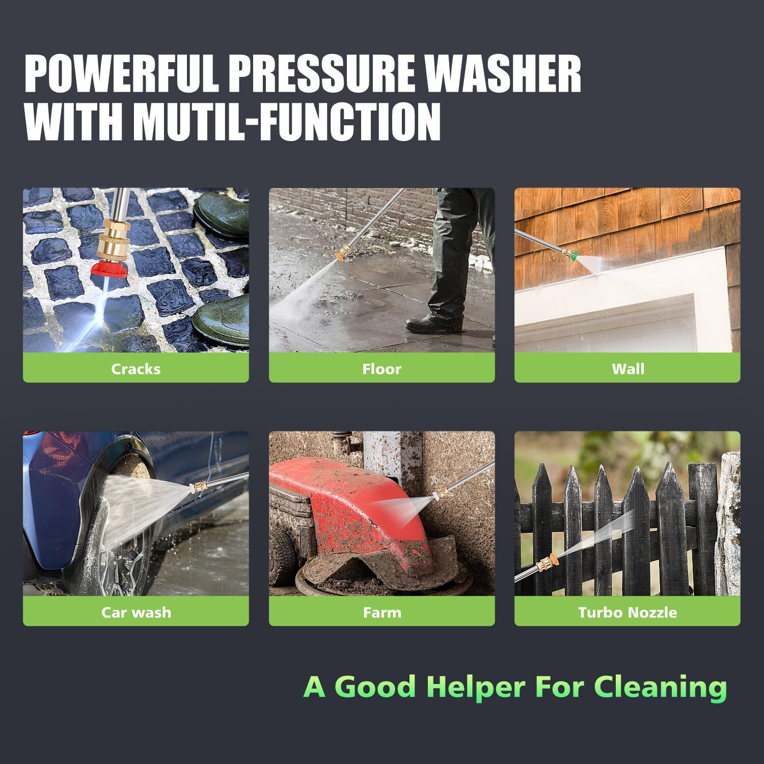 Electric Pressure Washer 5000 PSI High Pressure Washer Portable Powered Washer