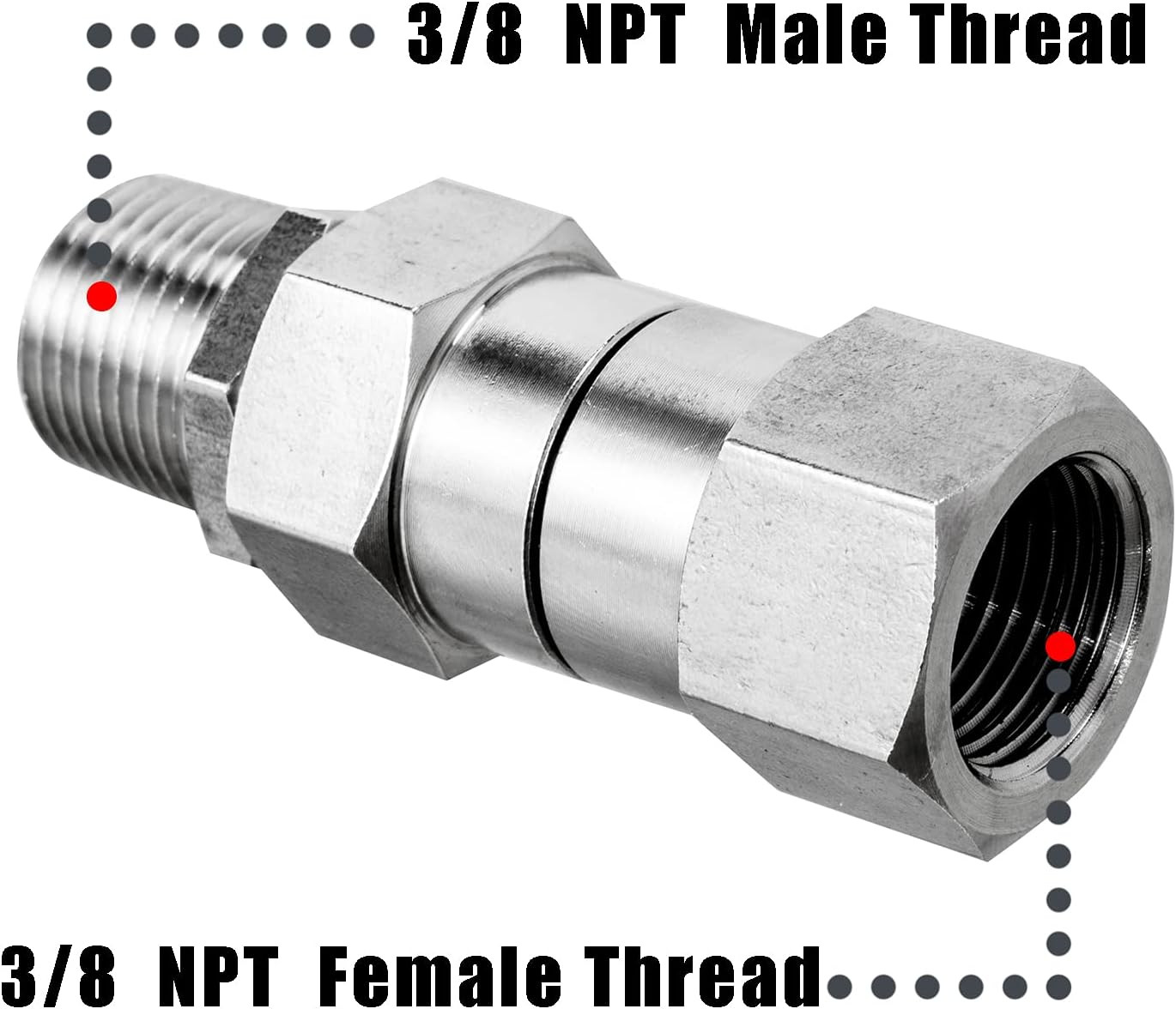 Raincovo Pressure Washer Swivel, 3/8 Inch NPT Thread Pressure Washer Fittings, 5