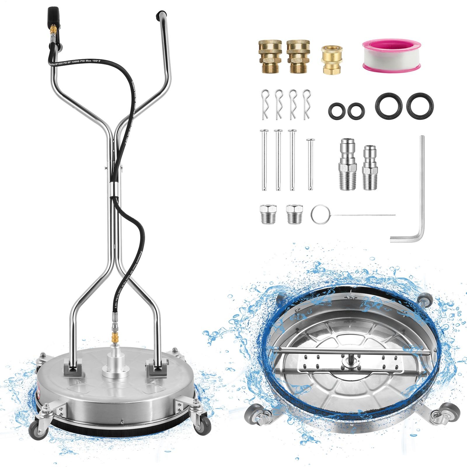 Pressure Washer Surface Cleaner 4000PSI w/ Handles & Wheels Stainless Steel