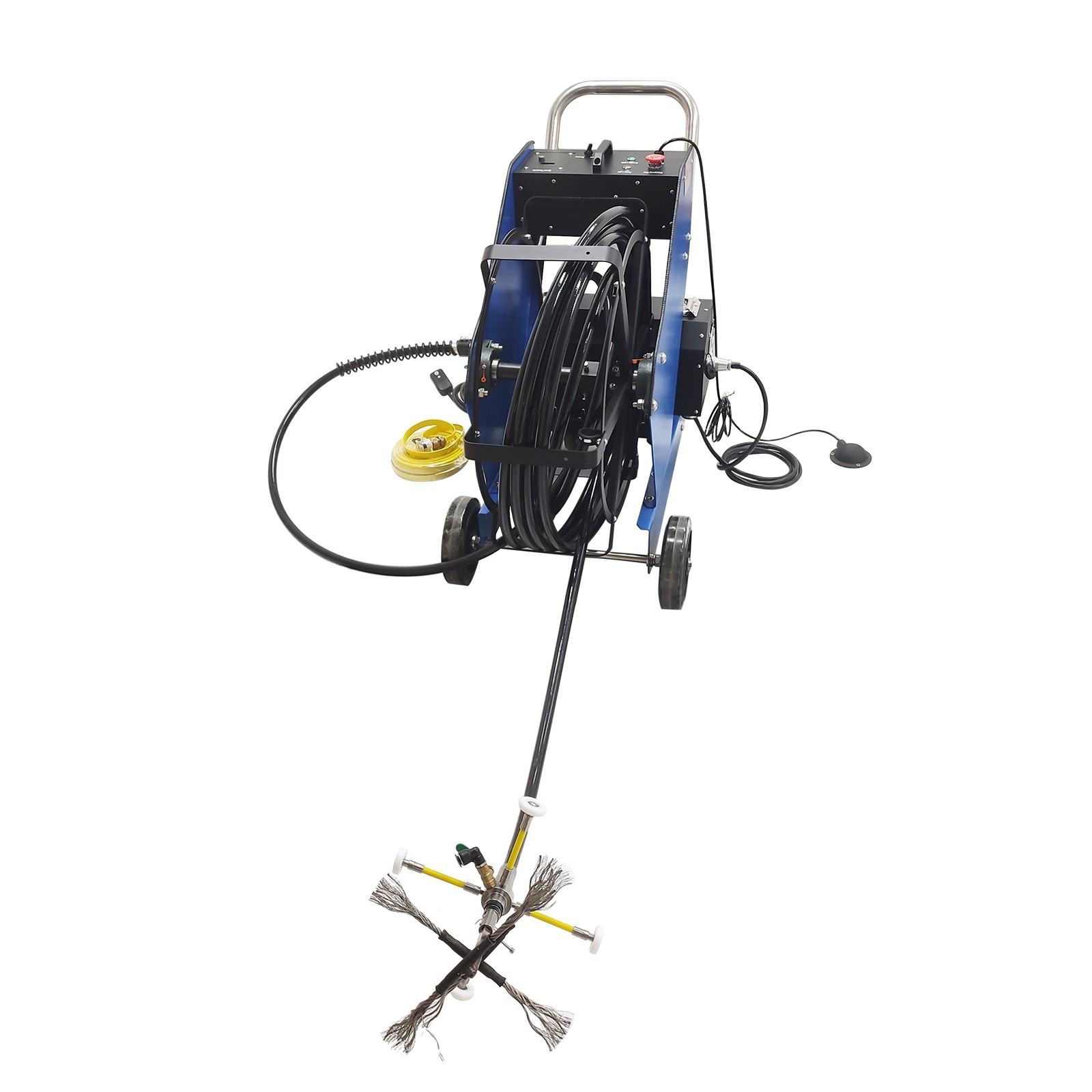220V Commercial Kitchen Oil Fume Duct Cleaning Machine 6 Brushes suit 100-800mm