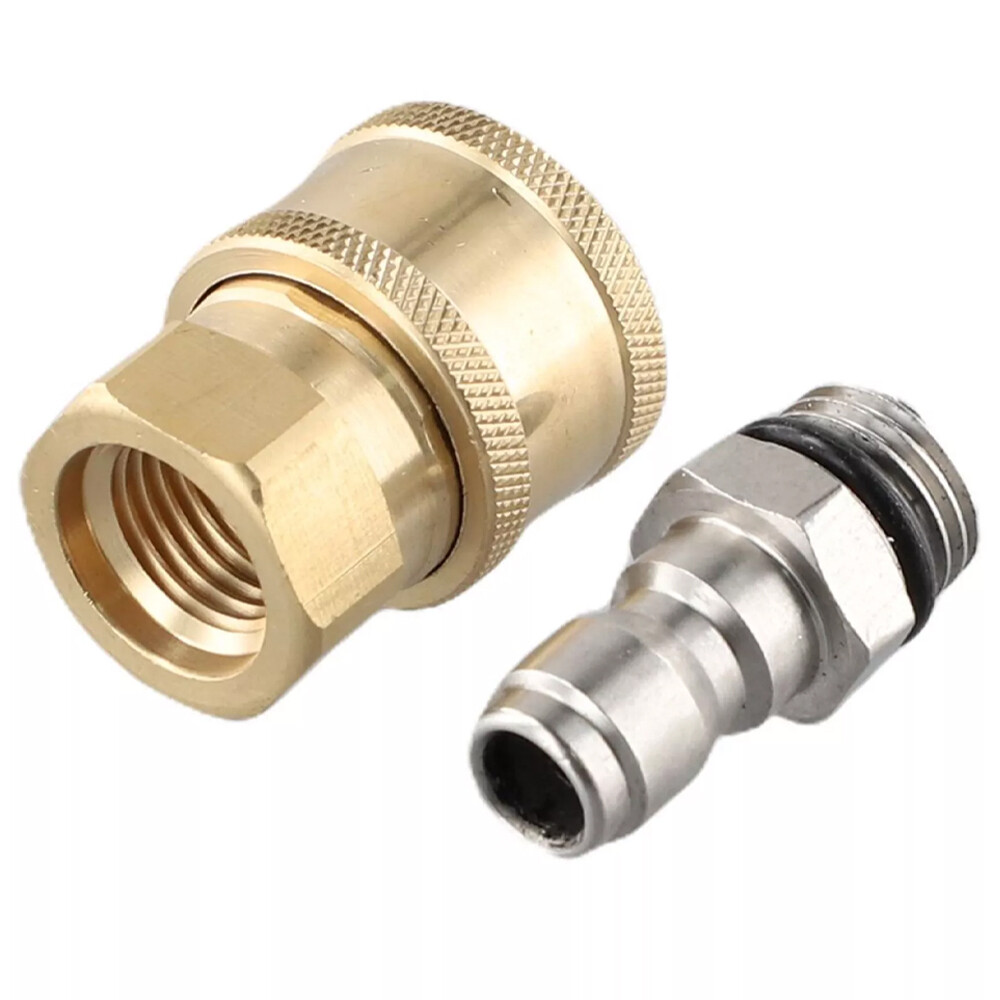 Pressure Washer Quick Release Connector Brass Tube Fitting 1/4 Male M22/14 2Pcs