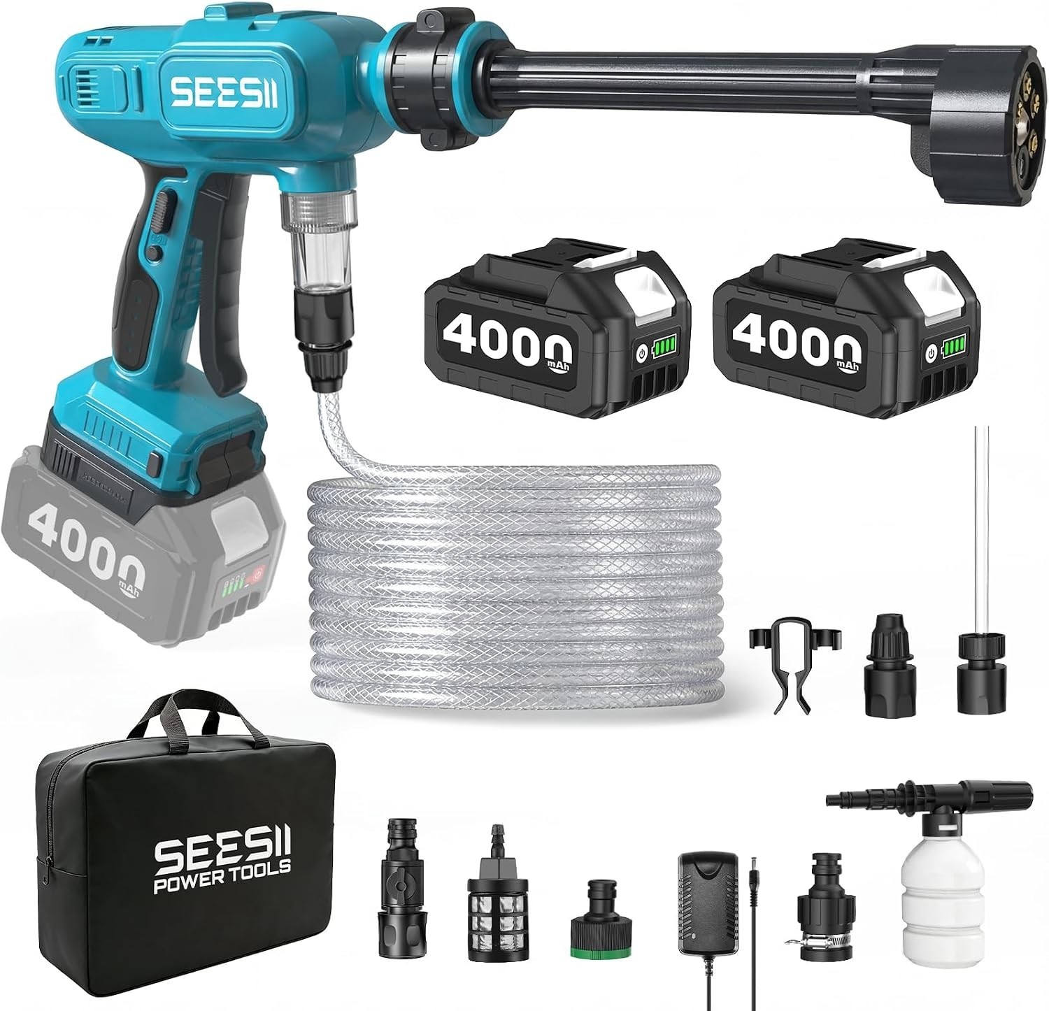 1250 PSI Cordless Pressure Washer – Portable Power Cleaning with Dual Batteries