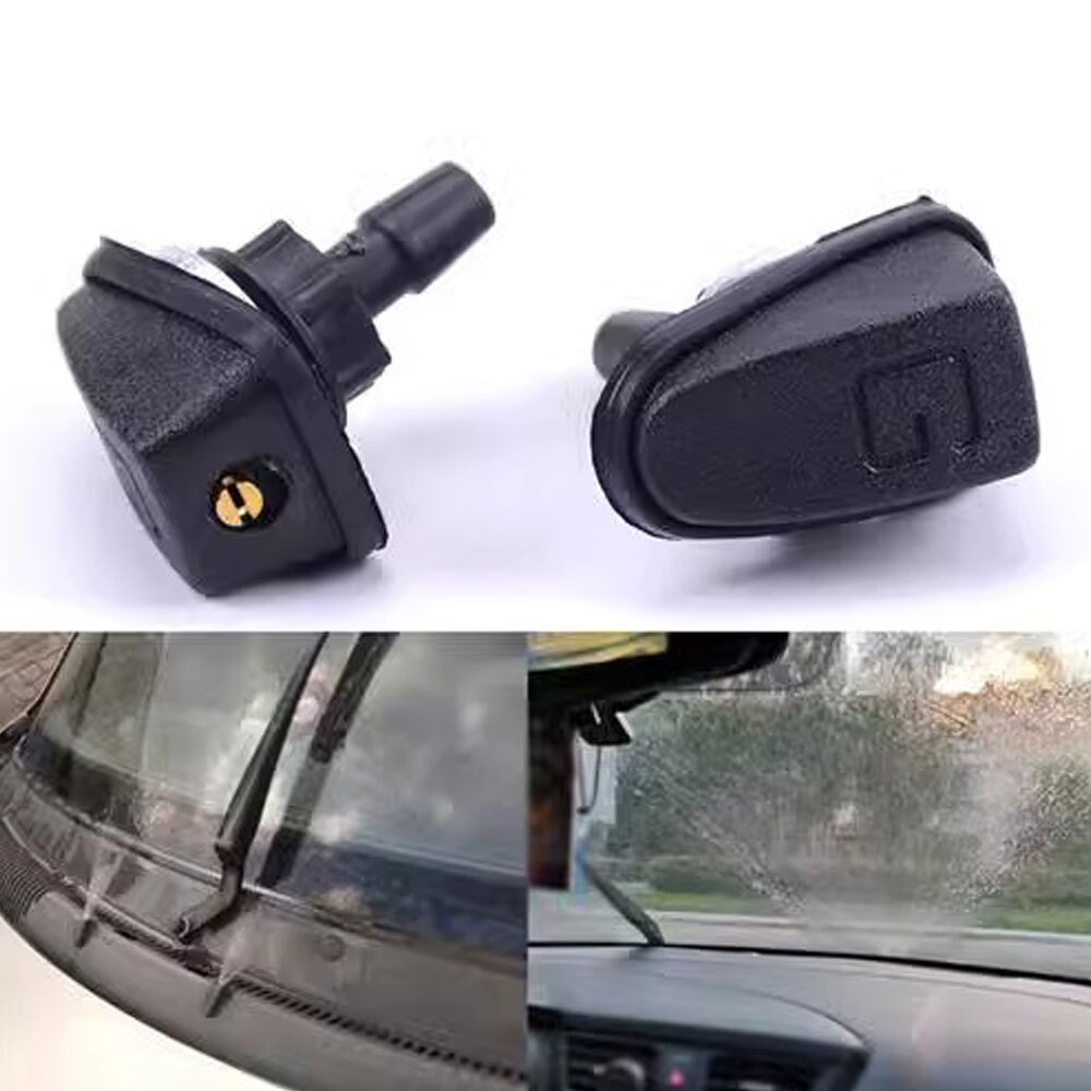 2x Car Fan-shaped Mist Windscreen Washer Water Spray Jets Nozzle Accessories ET