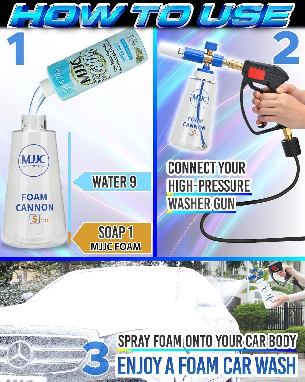 Foam Cannon S V3.0 (Thicker Snow Foam Technology) with Quick