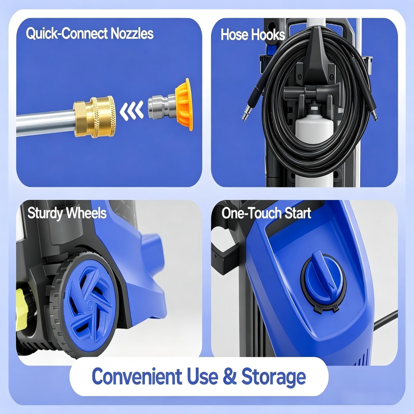 Pressure Washer 4200PSI 3.6GPM, Foam Cannon, Stainless Steel Lance, for Car