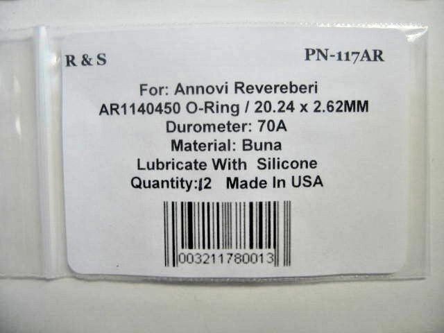 12 Annovi Reverberi AR1140450 O Rings / R&S 117AR / 20.24 X 2.62MM