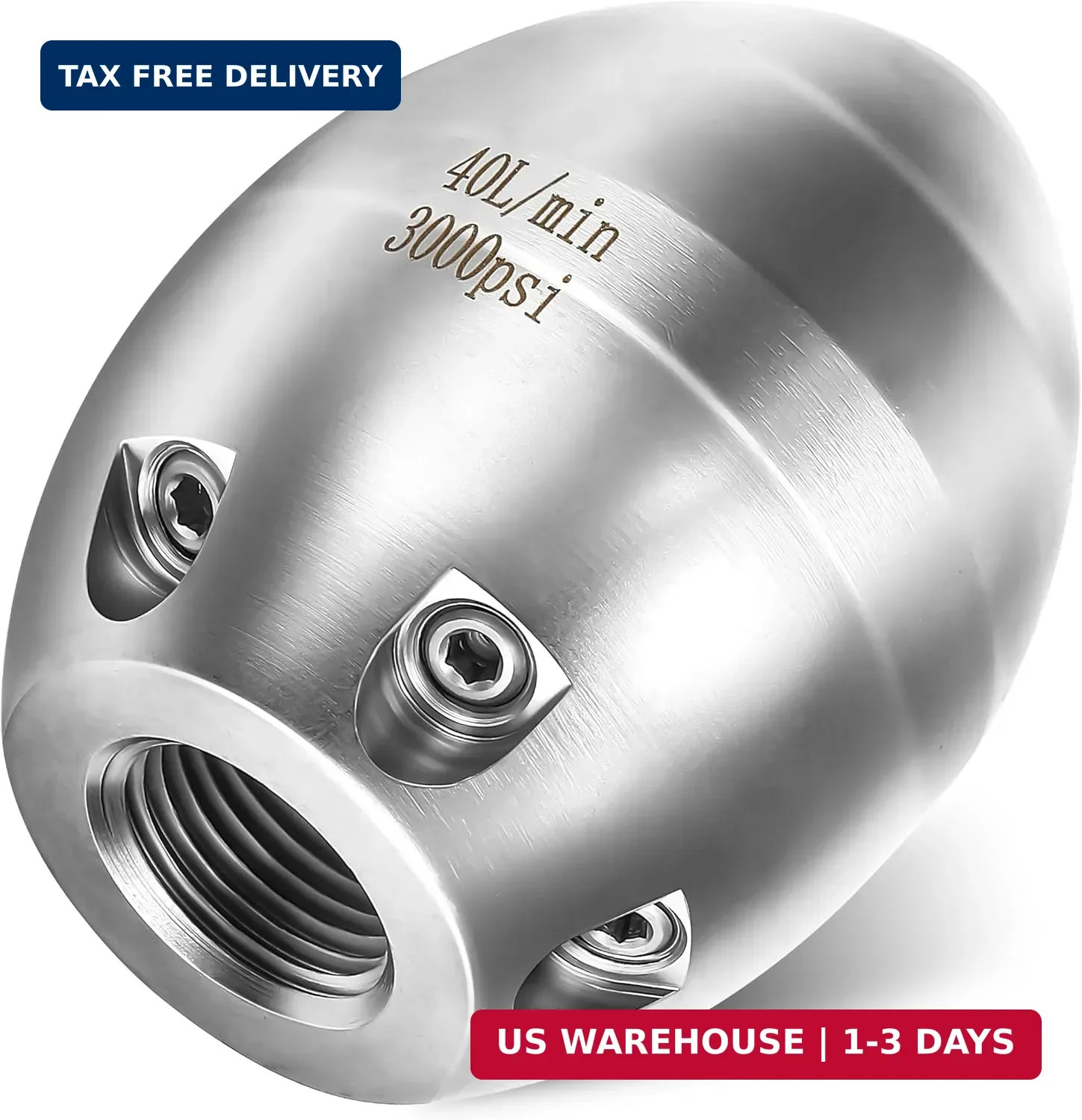 Sewer Jetter Nozzle for Pressure Washer, 3/8″ NPT Internal Thread Strong Shot Je