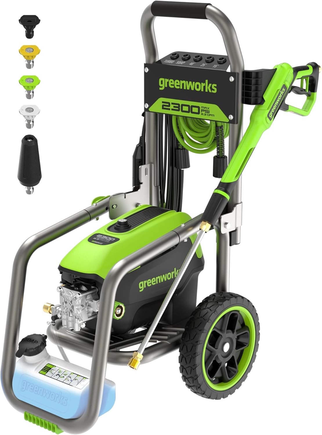Greenworks 2300 PSI Electric Pressure Washer(Gen2) 35Ft Cord 25Ft Hose 5 Nozzles