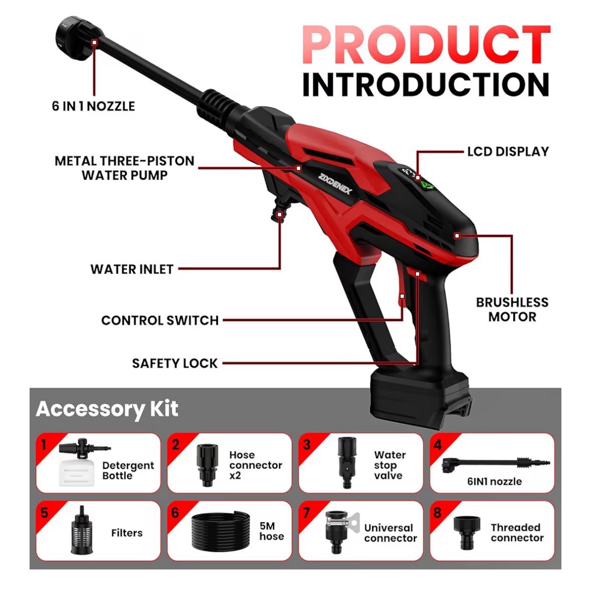 CORDLESS PRESSURE WASHER 800PSI Portable Handheld Cleaner 18V Battery Tool