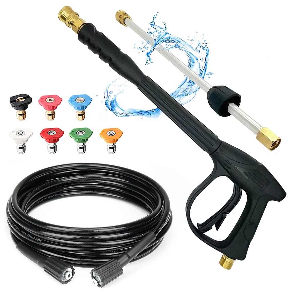 High Pressure 5800PSI Car Power Washer Gun Spray Wand Lance Nozzle and Hose Kit
