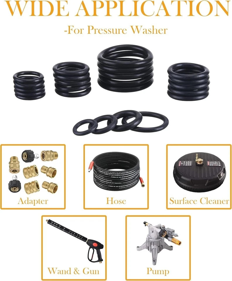 High Pressure Washer O Ring Kit, Replacement Rubber Ring for Power Washer