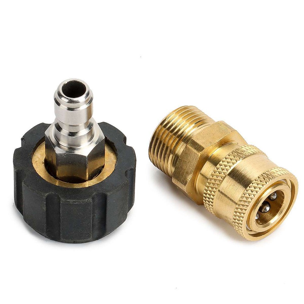 2Sets 1/4 Inch Pressure Washer Hose Connector M22 to 1/4 Quick Connect Kit