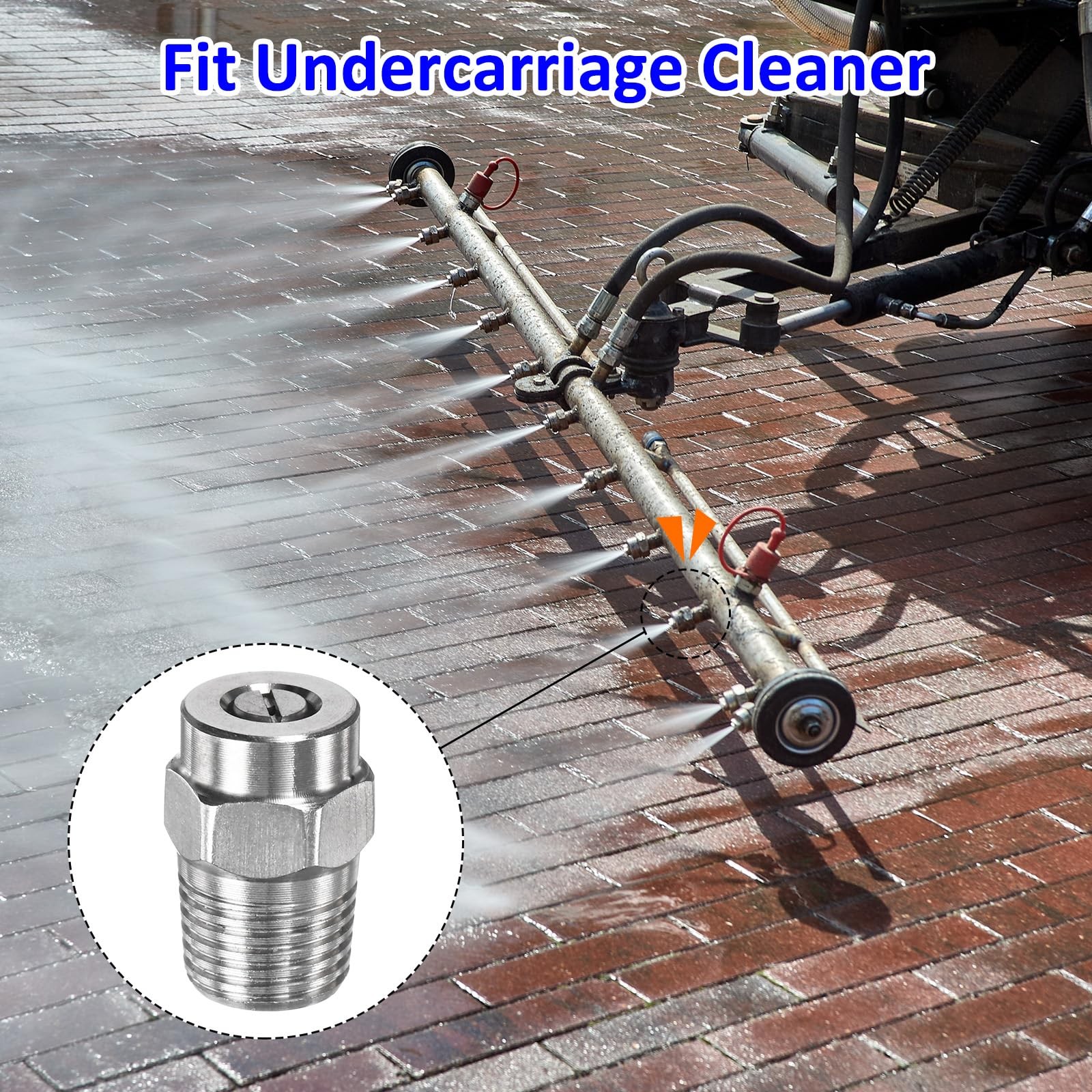 6 PCS Pressure Washer Surface Clean Tips 40 Degree 1/4 NPT 1mm Orifice