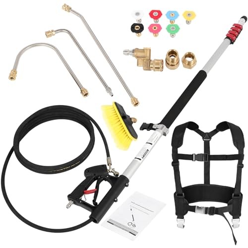 Telescoping Pressure Washer Wand 24FT, 24FT Pressure Wand with Brush Head