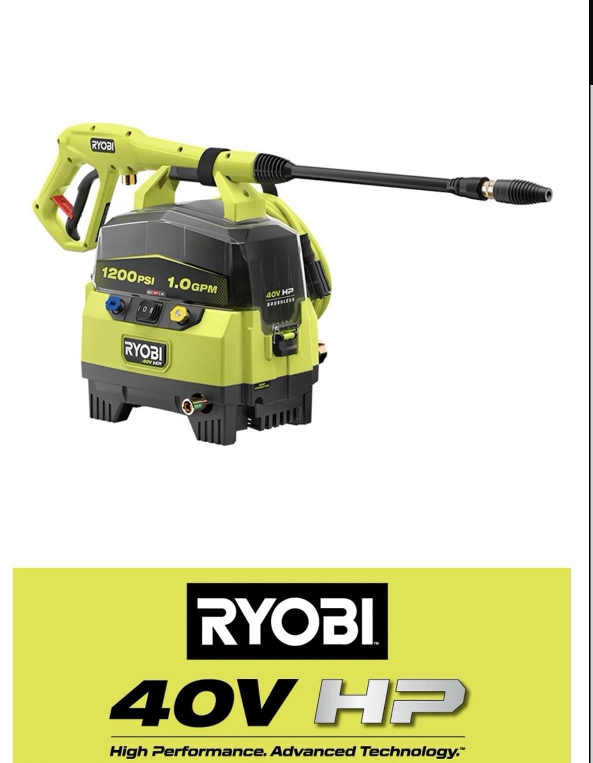 💥BRAND NEW FACTORY SEALED💥RYOBI RY40HPPW12B 40V Brushless PRESSURE WASHER!!!💥