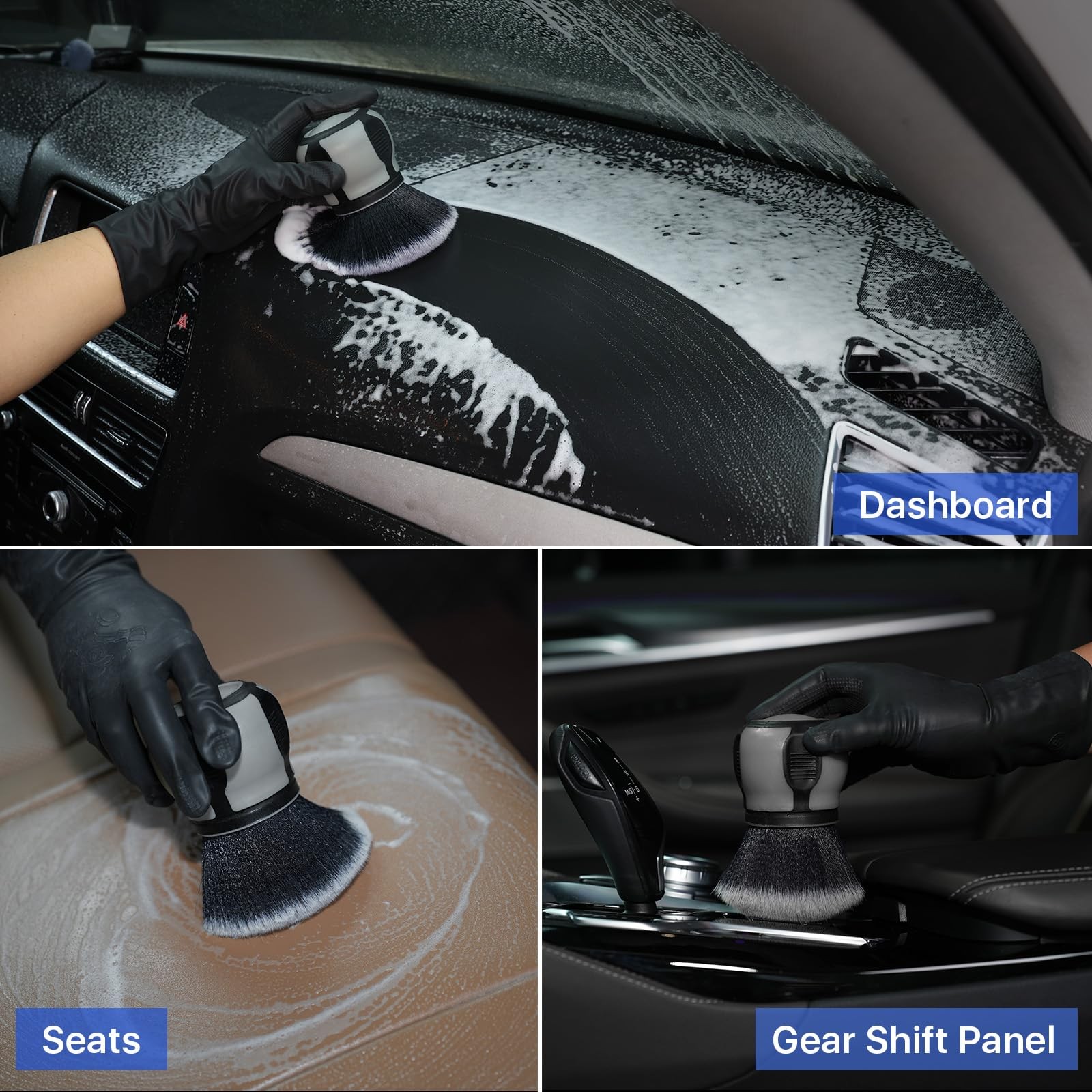 Curveball Detail Brush, Car Ultra Soft Bristles Detailing Extra Large, Gray