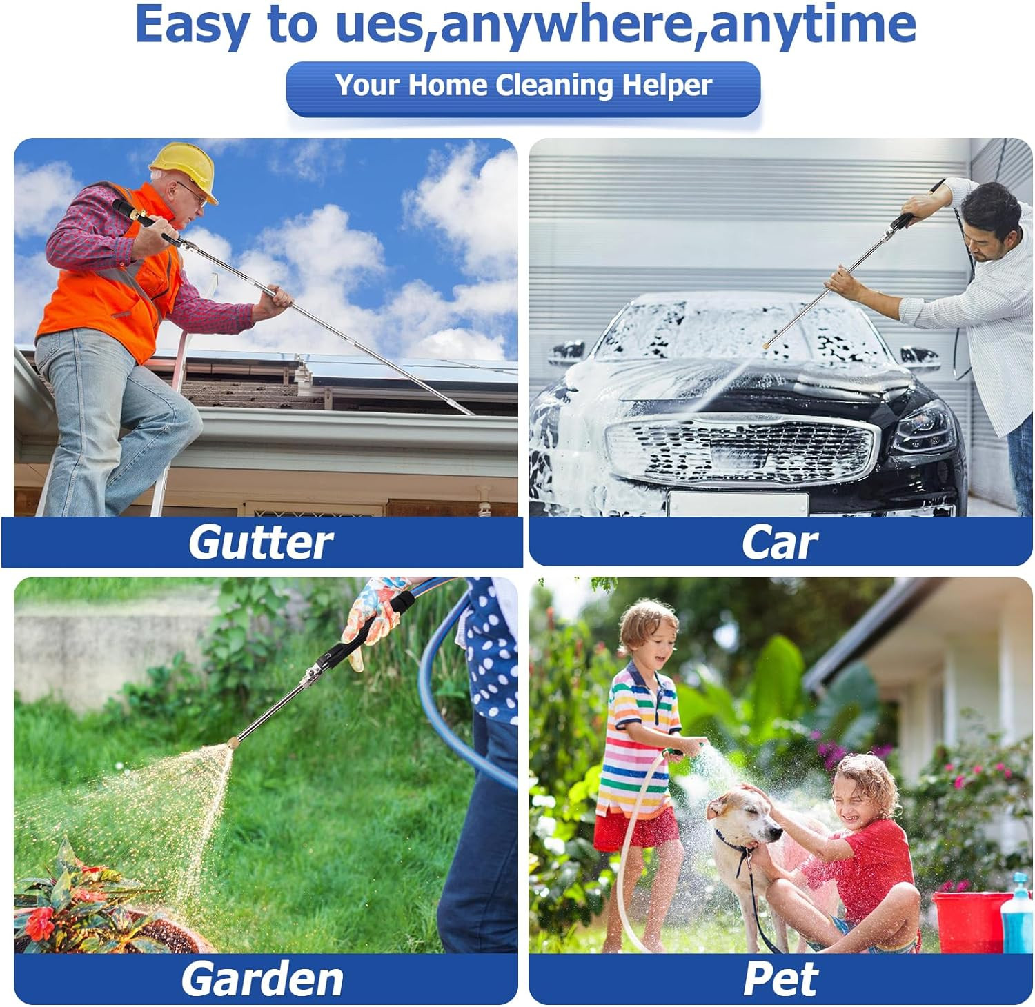 2 Use Gutter Cleaning Tools with Rake,Removable High Pressure