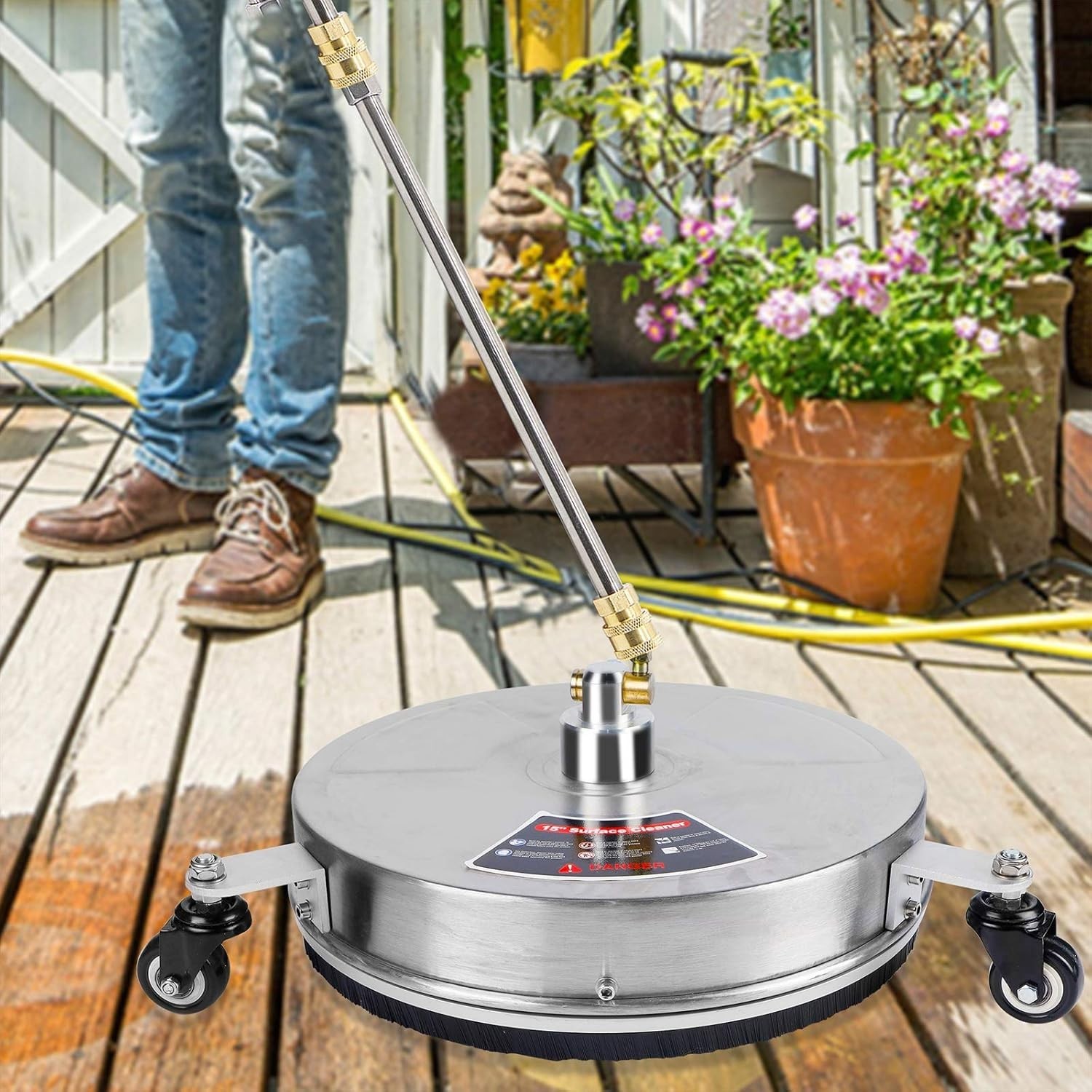 Twinkle Star 15″ Pressure Washer Surface Cleaner With 3 Wheels,