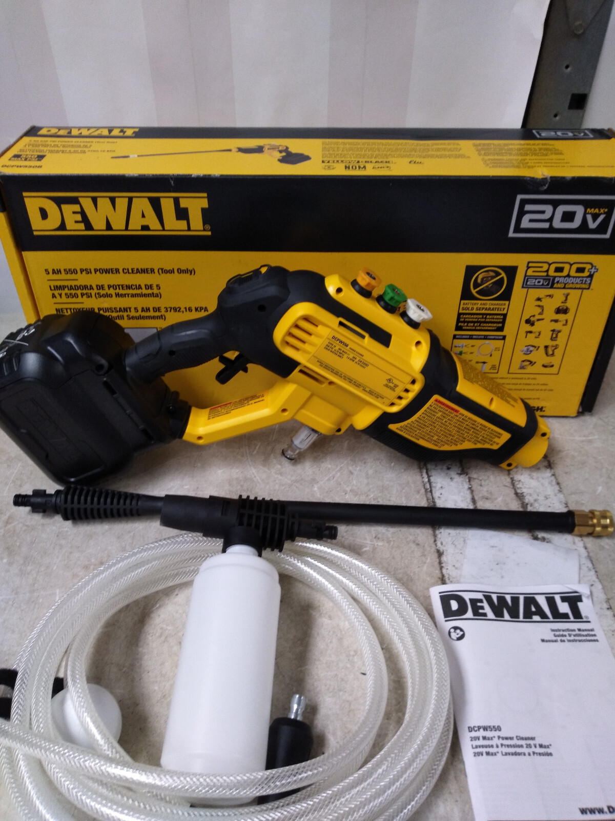 DEWALT DCPW550B Cold Water Pressure Washer (Tool Only)#701