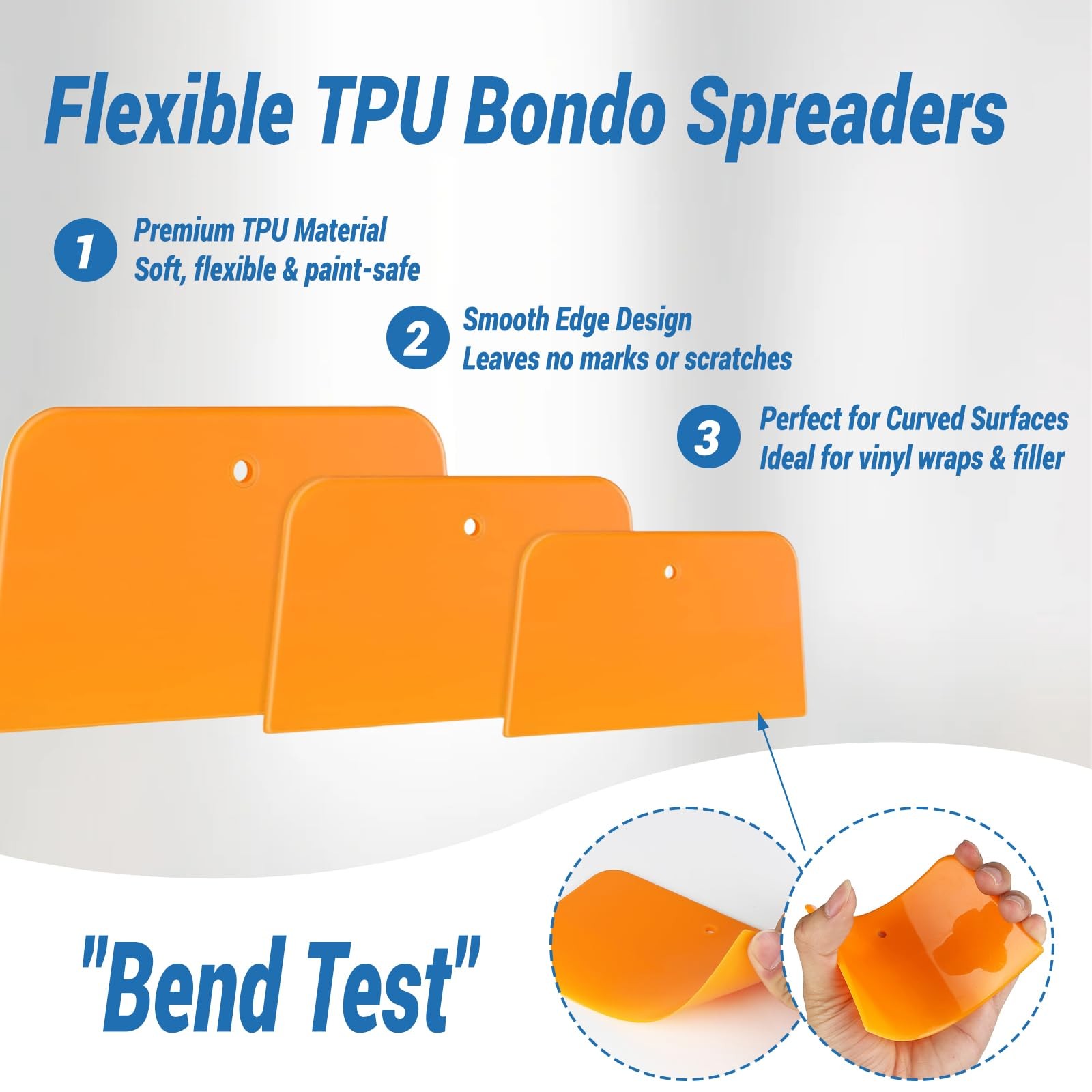 AZY Auto Body Tools Set 11PCS – Flexible Bondo Spreader for Car…