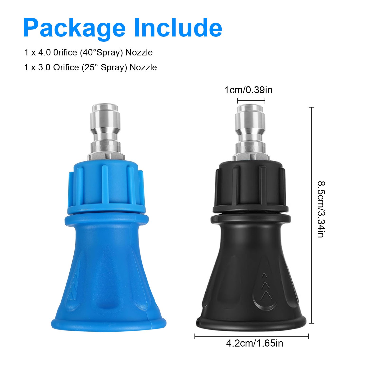 2× Pressure Washer Gun Nozzle 25° & 40° Spray 1/4″ Quick Connect Patio Cleaning