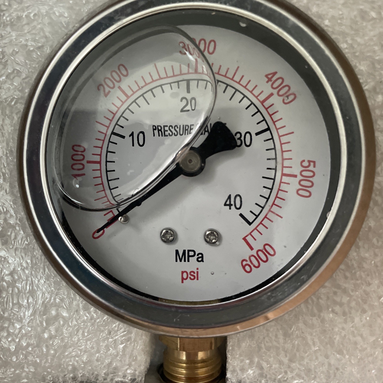 6000 PSI Pressure Washer Gauge With Stainless Steel and Brass Construction New
