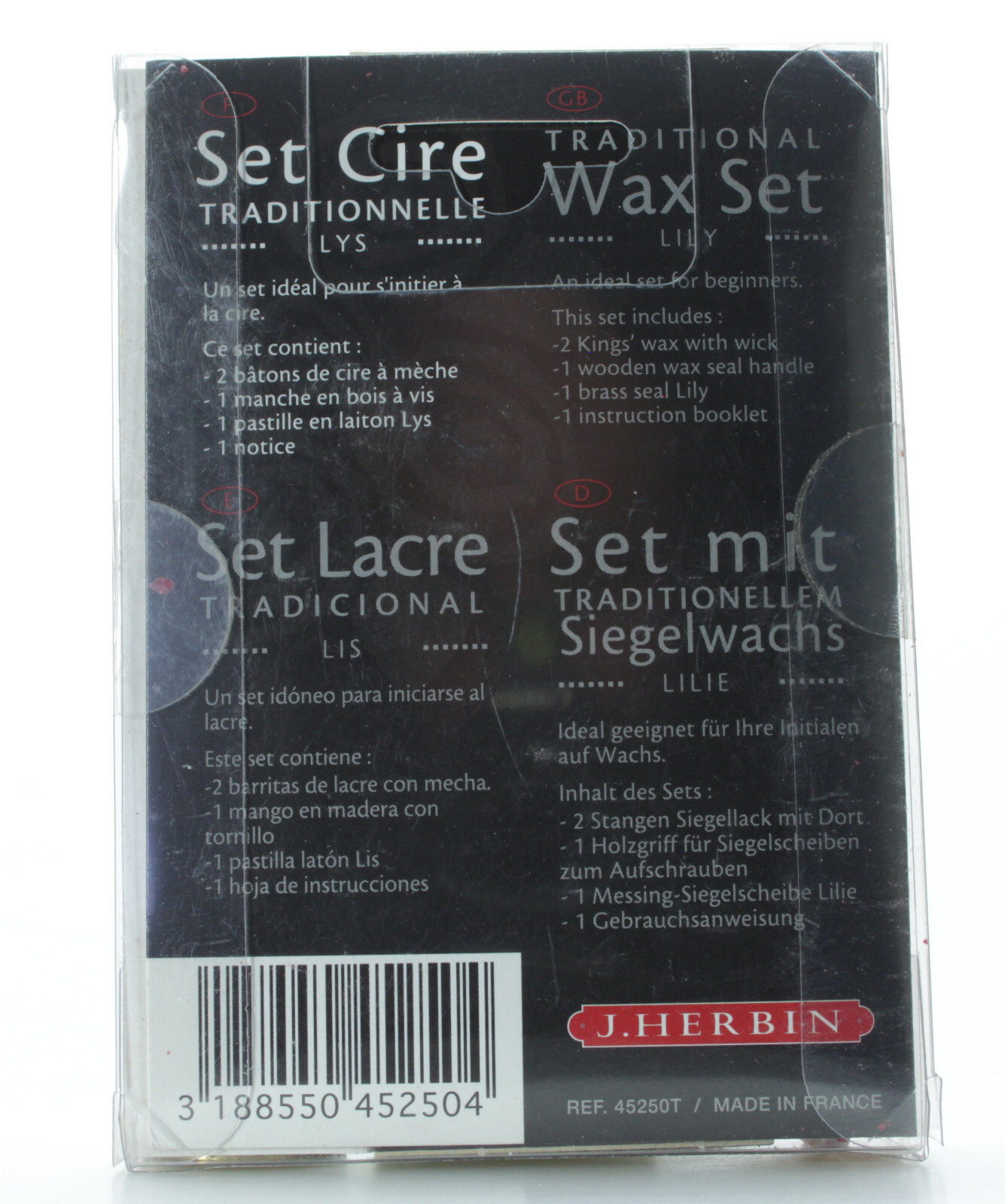 J.Herbin Lily Seal Stamp Set + 2 Traditional Wax (Ref#P-642)