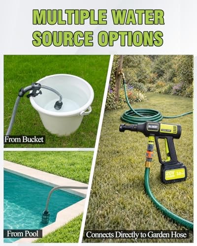 Portable Pressure Washer Cordless 2 Batteries – 1200PSI Brushless Battery Pow…