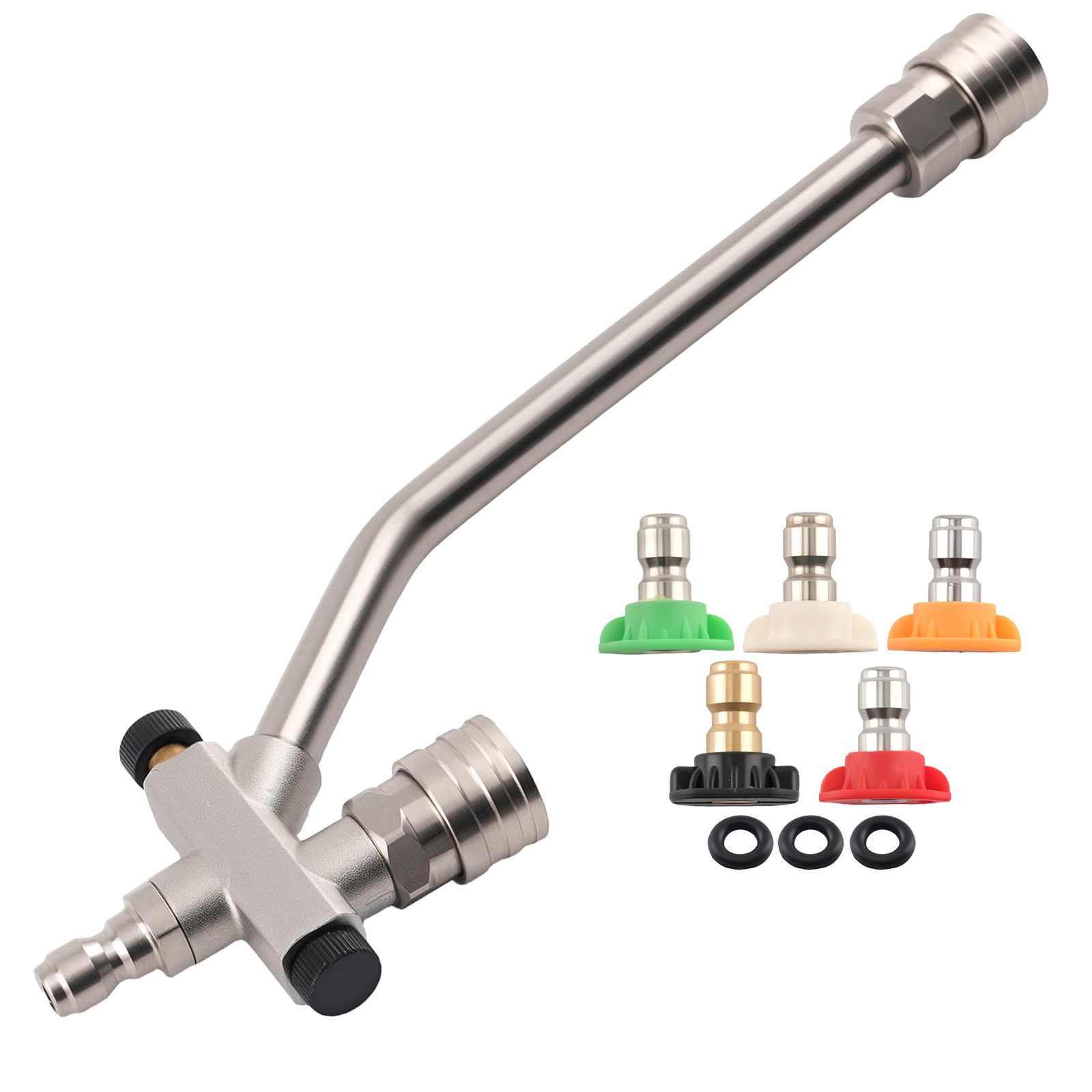 Pressure Washer Dual-use Foam Spray Bar & 5 Nozzles 1/4″ Quick Connect 4000 PSI