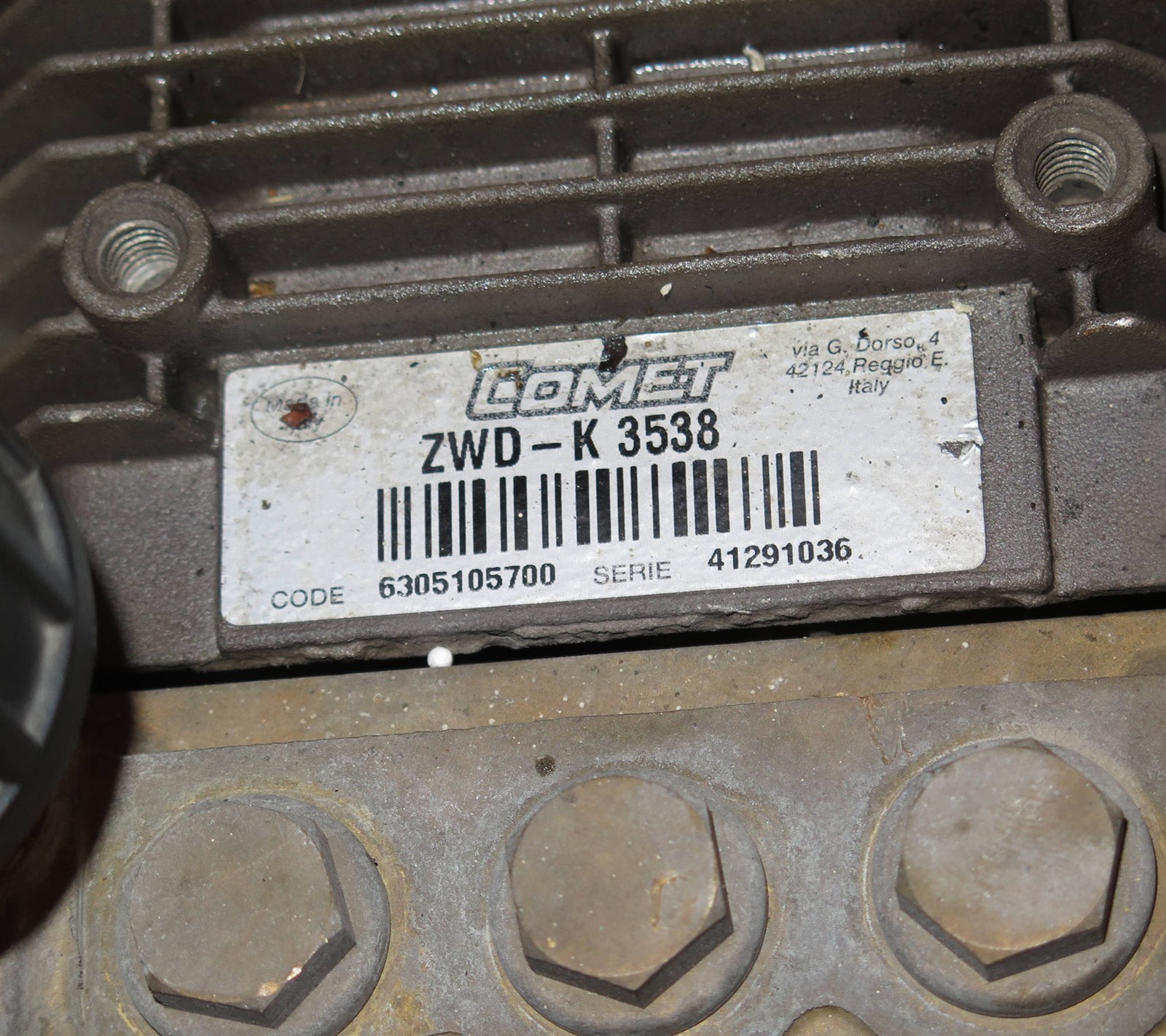 Comet ZWD K-3538 3800psi Power Pressure Washer Pump for Honda GX270 – PARTS