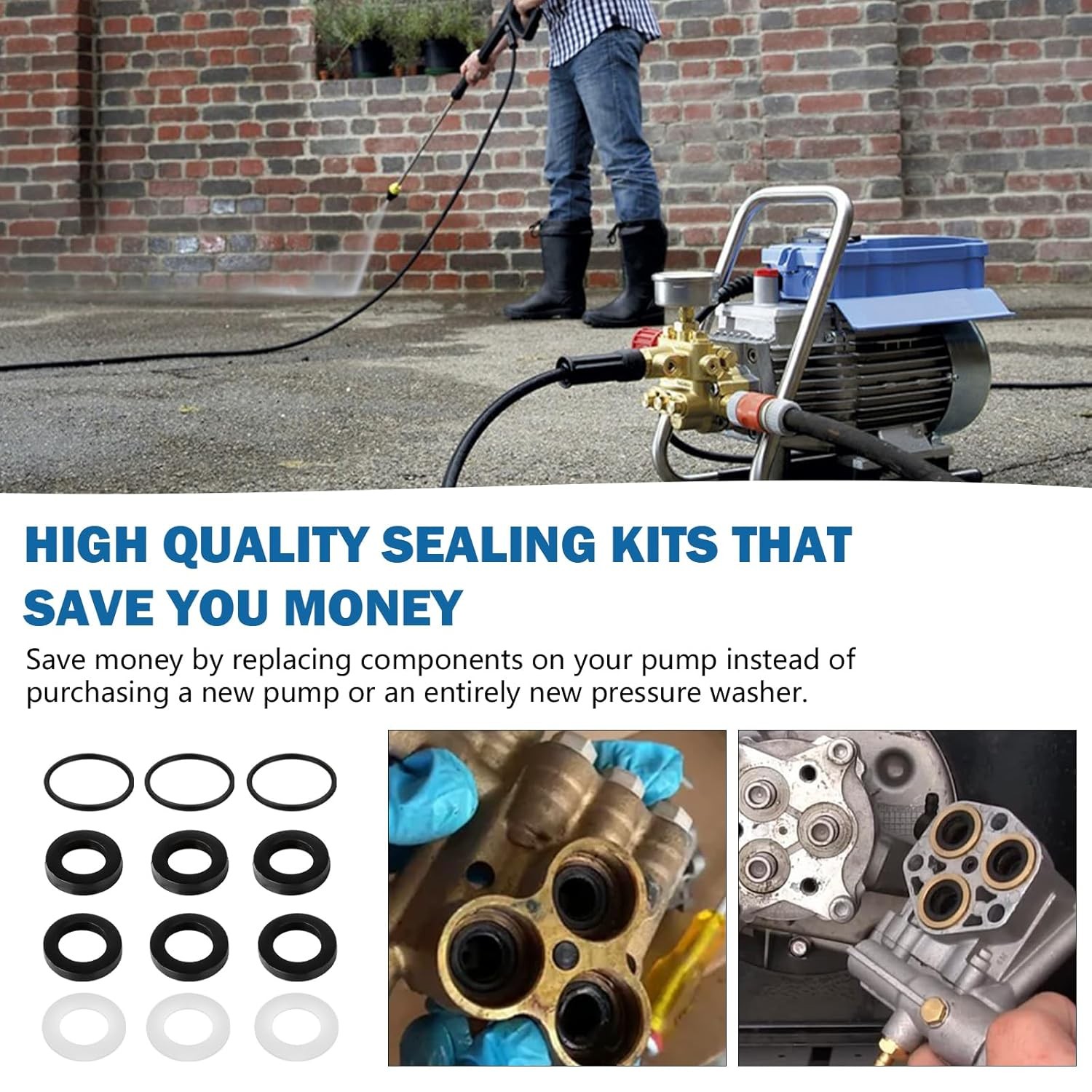 7106627 Pressure Washer Pump Water Seal Kit Replacement for Simpson 510005