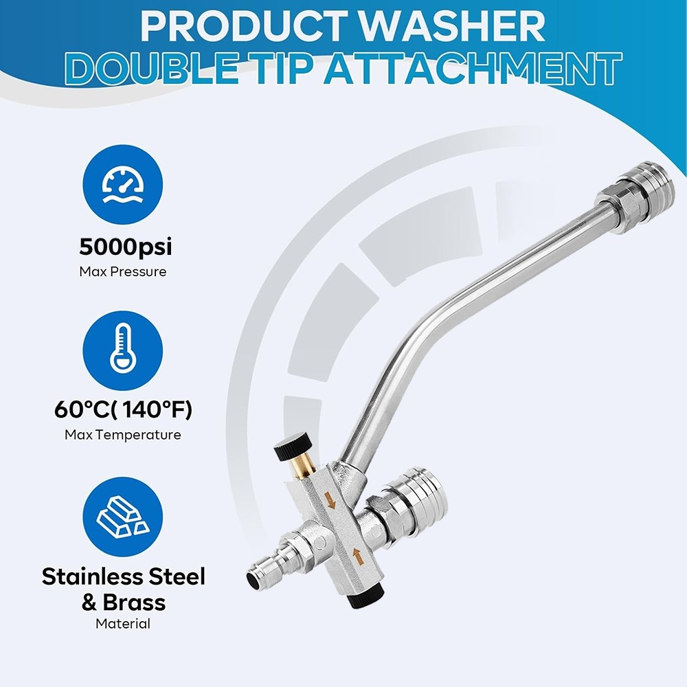 Foam Cannon Dual Connector Pressure Washer Foam Blaster 1/4″” Lance Nozzle NEW