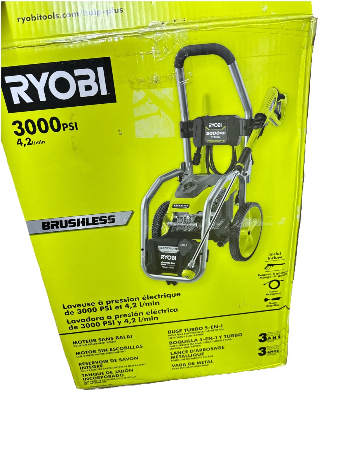 RYOBI 3000 PSI 1.1 GPM Cold Water Electric Pressure Washer