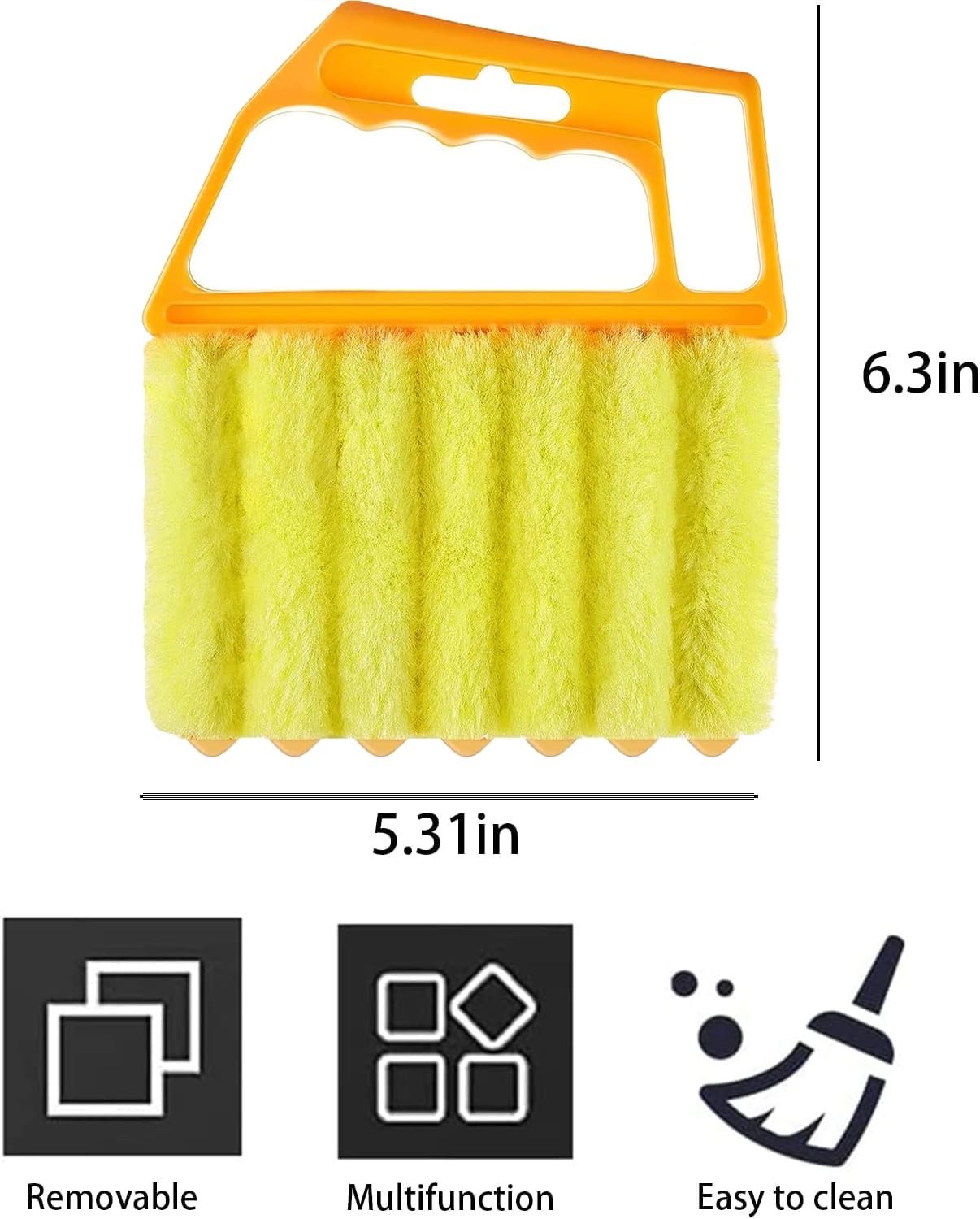 2 Pcs Blind Cleaner – Washable Window Duster Orange、yellow