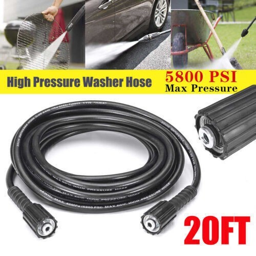 High Pressure Washer Hose 6m/20ft 5800PSI M22-14mm Power Washer Extension Tube