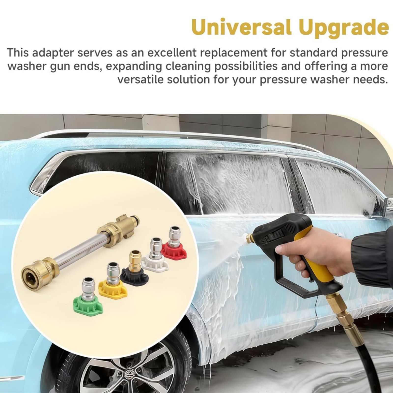 For Ryobi Pressure Washer Quick Connect Adapter Replacement With 5 Color Nozzles