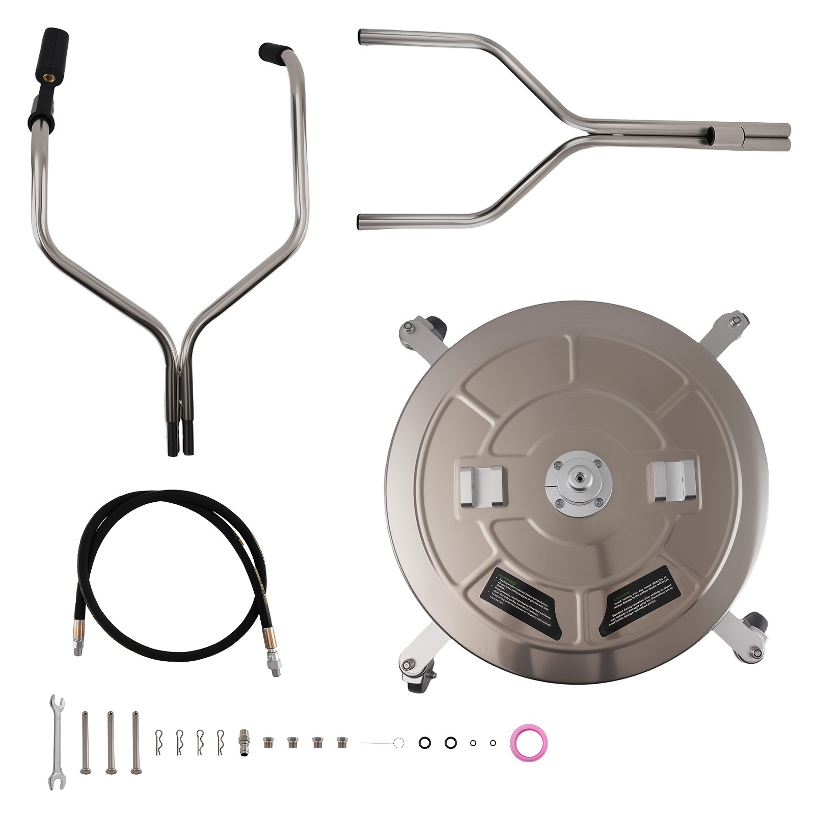 24 inch Pressure Washer Surface Cleaner Stainless Steel 4 Wheels Drive Clean