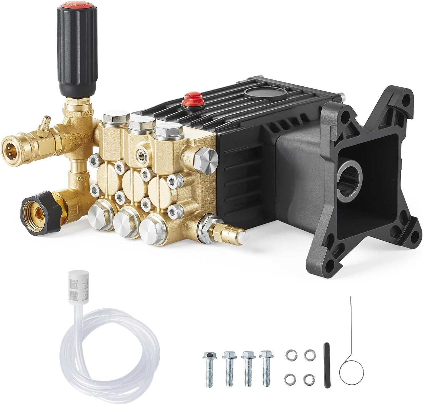 Pressure Washer Pump, 1″ Shaft Horizontal Triplex Plunger, 3600 PSI, 3.7 GPM, Re