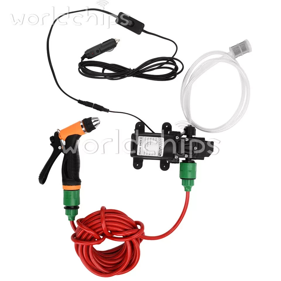 DC12V Self-Priming Portable High Pressure Car Washer Water Pump Kit Adjustable