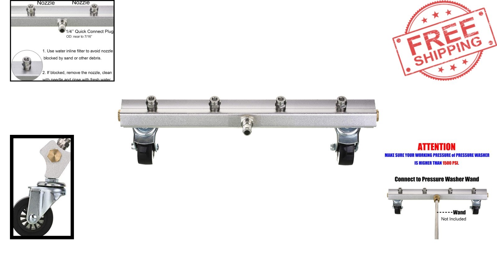 13-Inch Pressure Washer Undercarriage Cleaner – 4000 PSI Performance