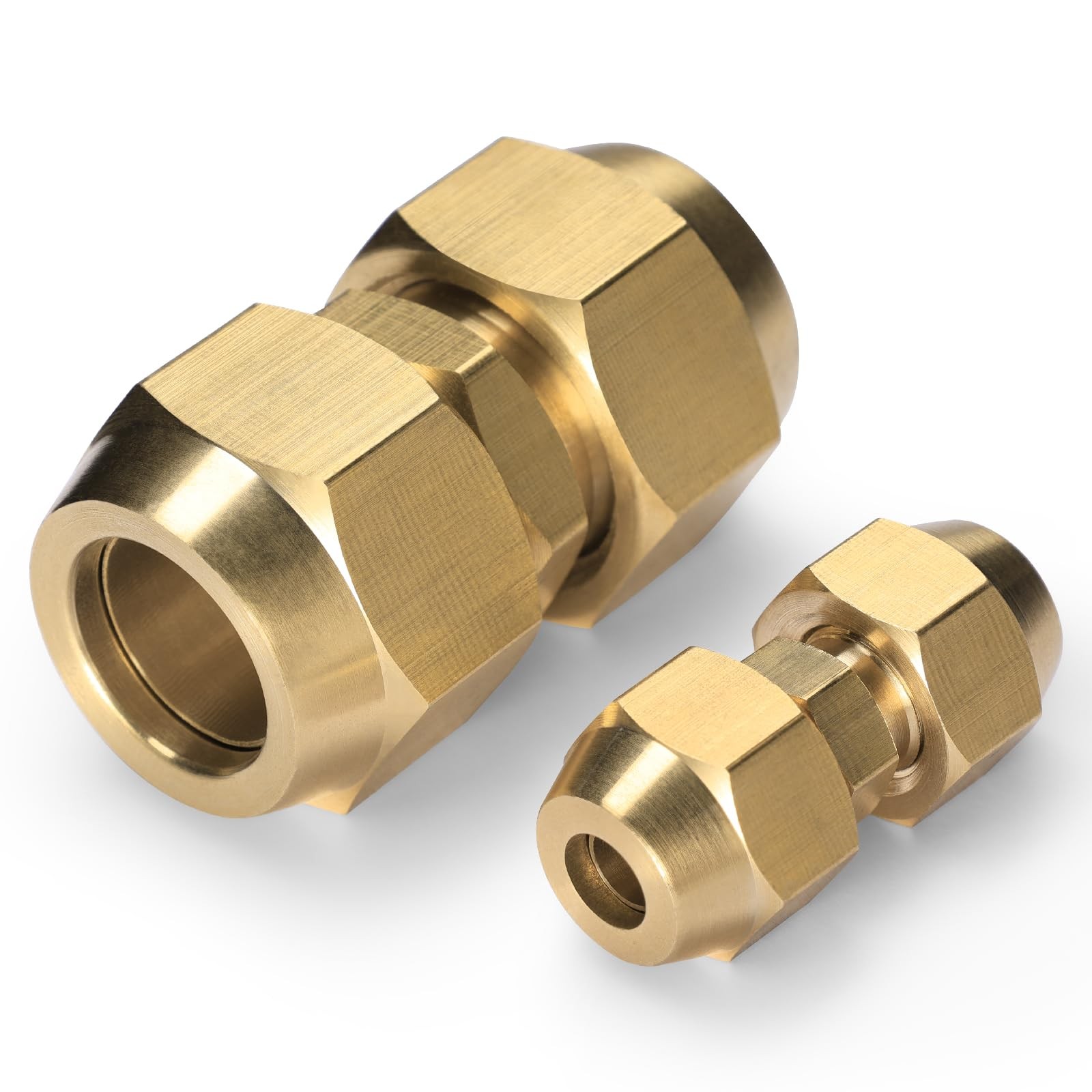 Copper Pipe Connector Brass 1/4 5/8 Inch Tube Coupler No Weld HVAC AC Line