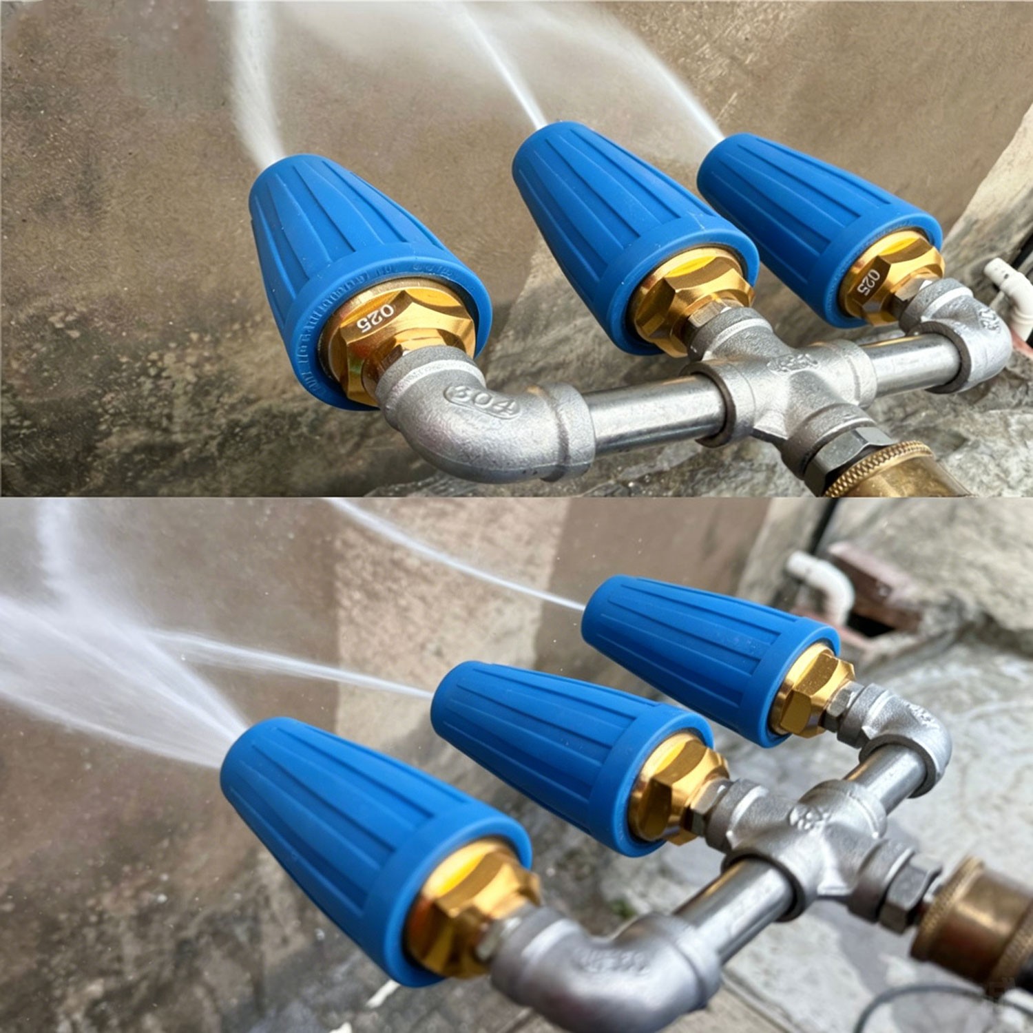 High Pressure Washer Nozzle 360° Rotating Triple Turbo 1/4″ 4000 PSI Auto Garden