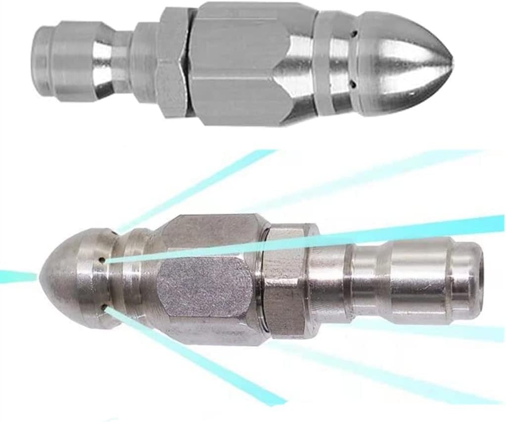 Pressure Washer Sewer Jetter Nozzle, 2 Sets | Stainless Steel, Mini Compact D…