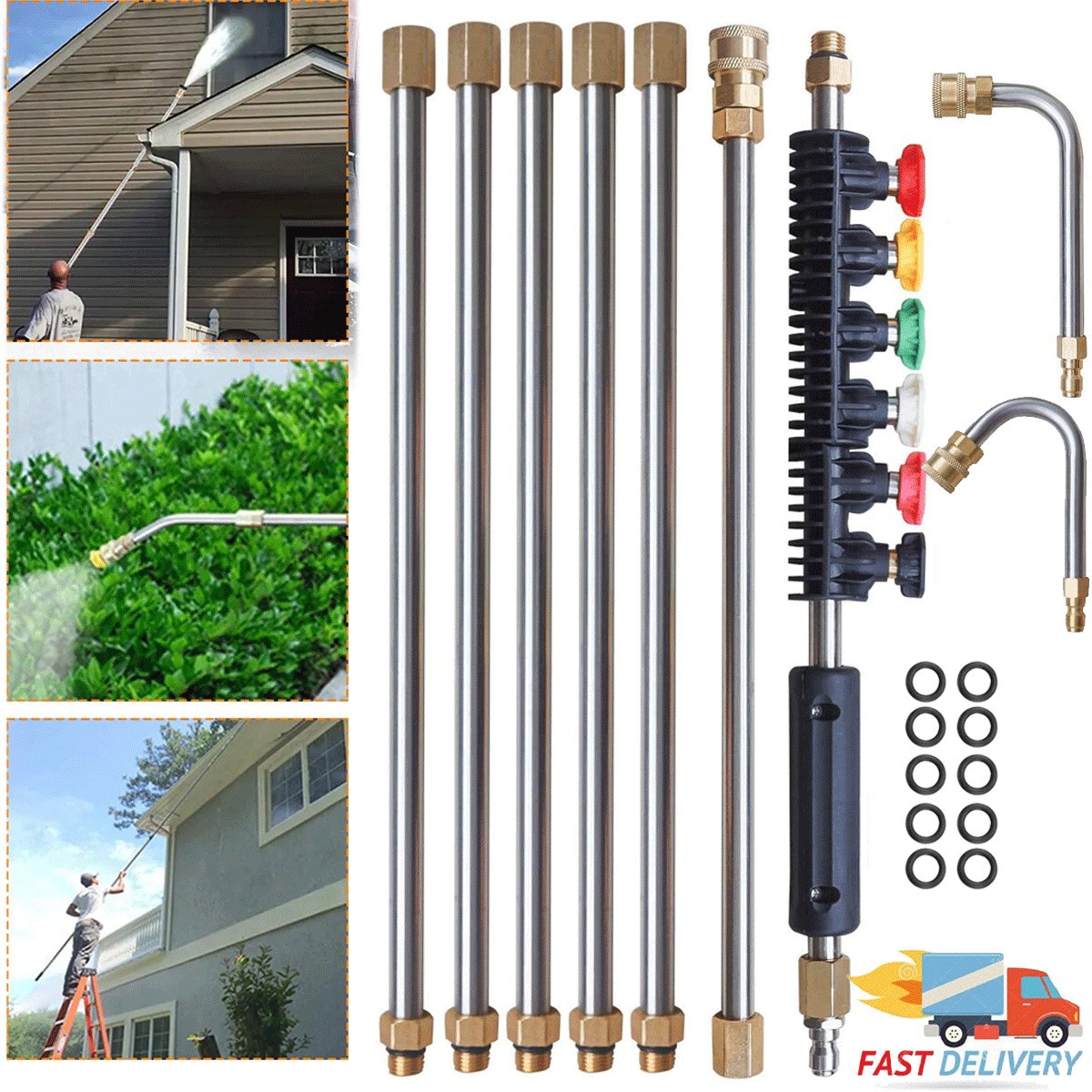 120 inch Pressure Washer Extension Wand, Replaceable Upgraded Power Washer Lance
