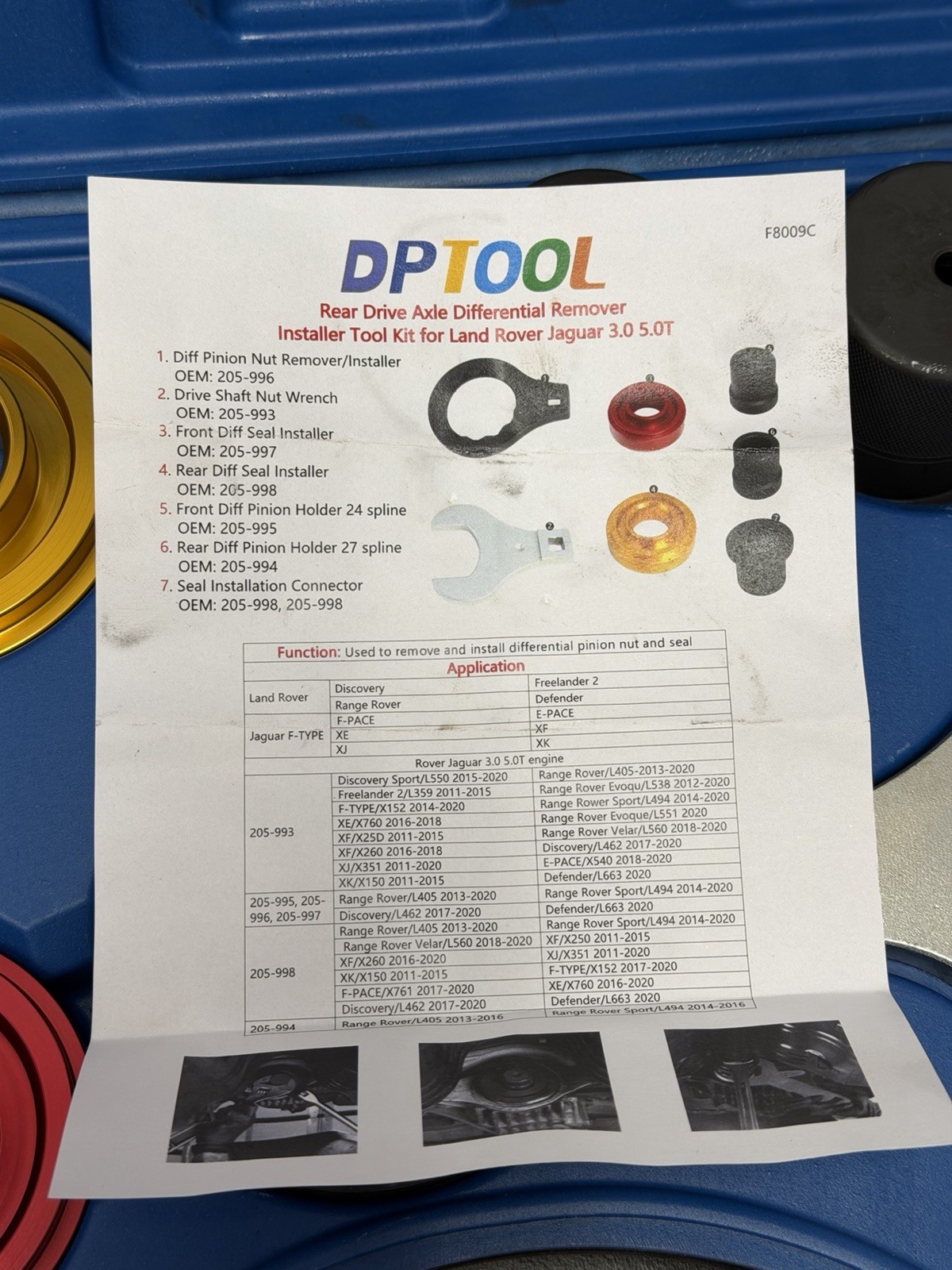 DPTOOL Rear Drive Axle Differential Remover Installer Tool Kit Rear Different…