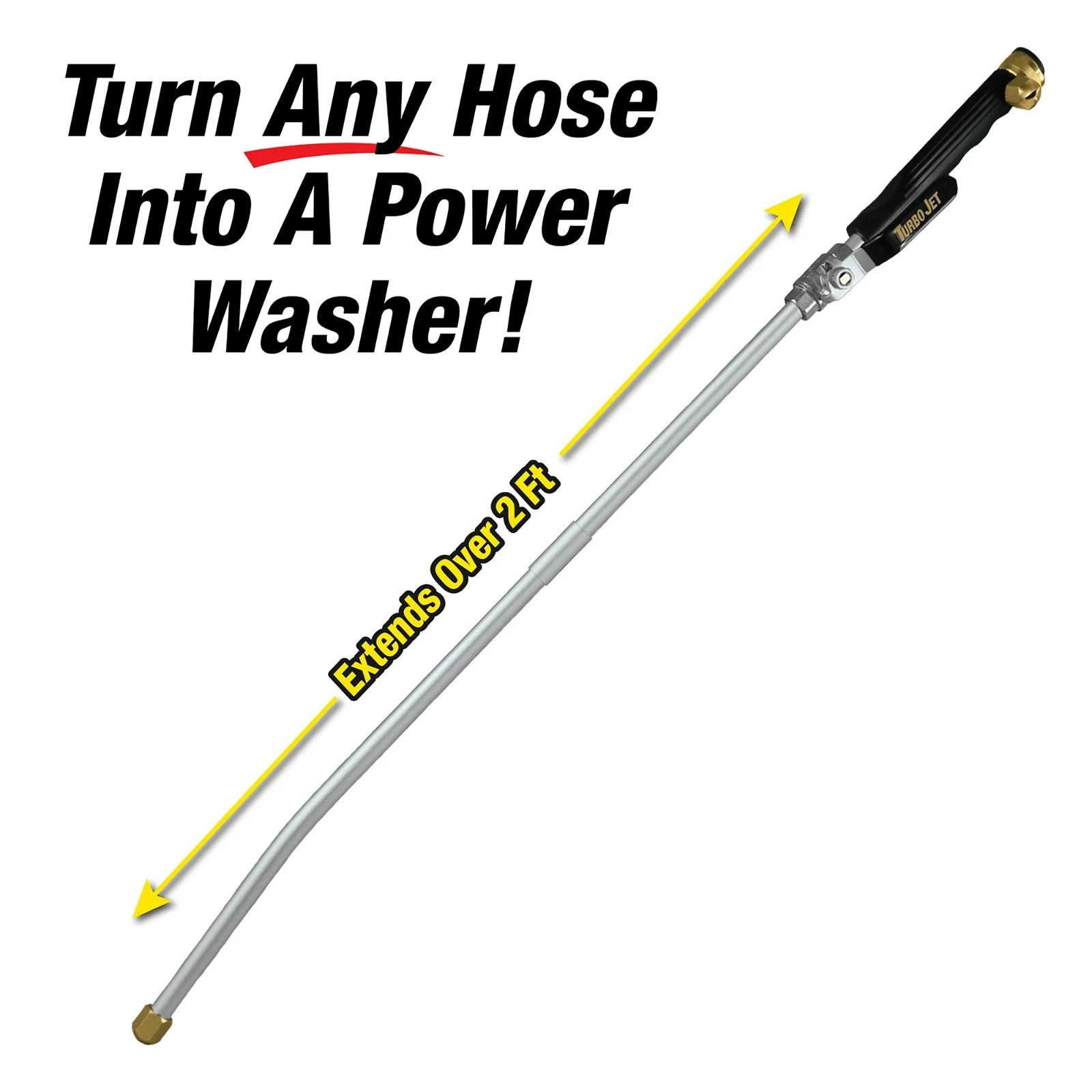 Turbo Jet X3 Power Washer Hose Attachment Aluminum Steel W/ 3 Brass Nozzles New