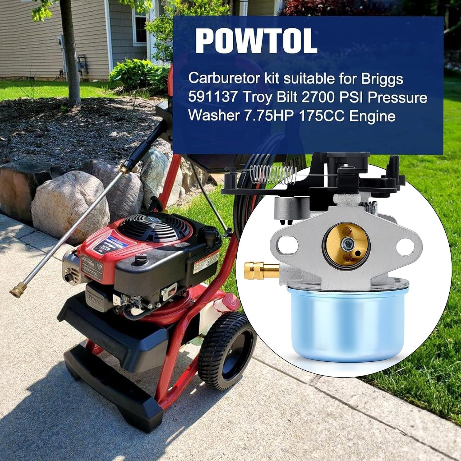 Bolt-On Carburetor for Troy Bilt/Briggs Stratton Pressure Washers – Complete Set